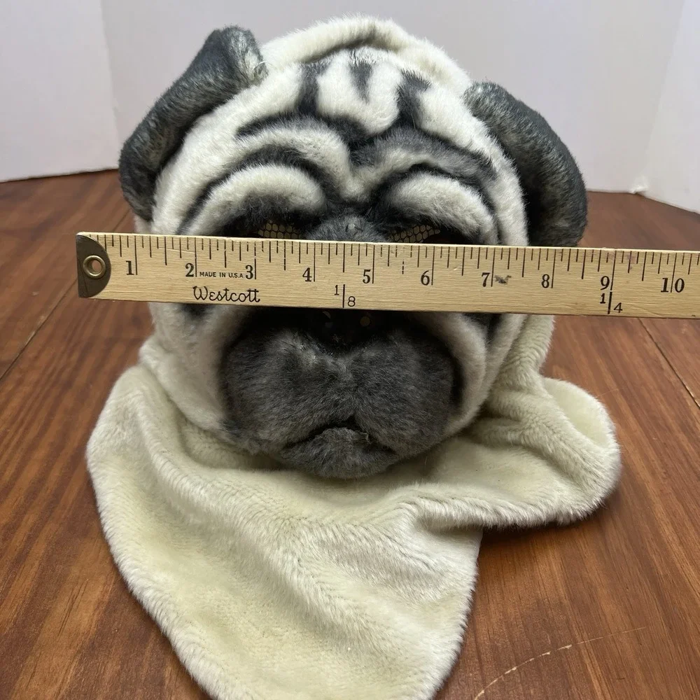 Pug Dog Halloween Costume Mask Adult One Size Plush Head Cosplay